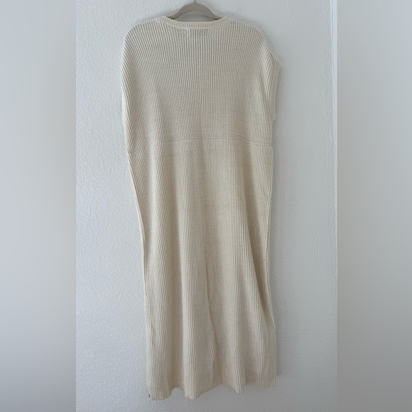 One Teaspoon Ribbed Knit Ivory Cap sleeves Dress Side zipper Slits Size Small - Picture 7 of 8